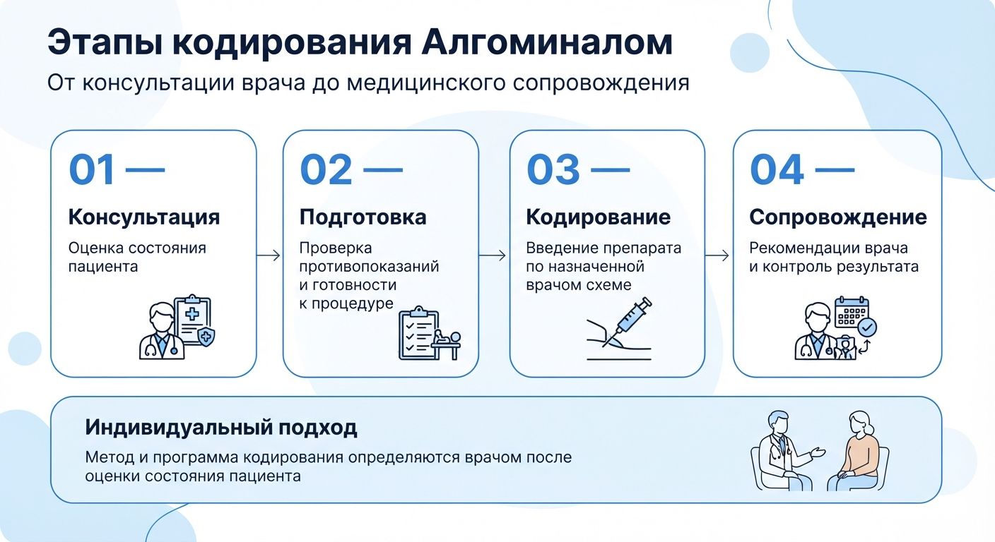 Кодирование препаратом «Алгоминал» в Новой Ляле инфографика